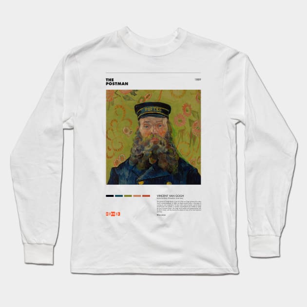 Vincent Van Gogh - The Postman - Portrait of Joseph Roulin - Minimalist Art Poster Series Long Sleeve T-Shirt by notalizard